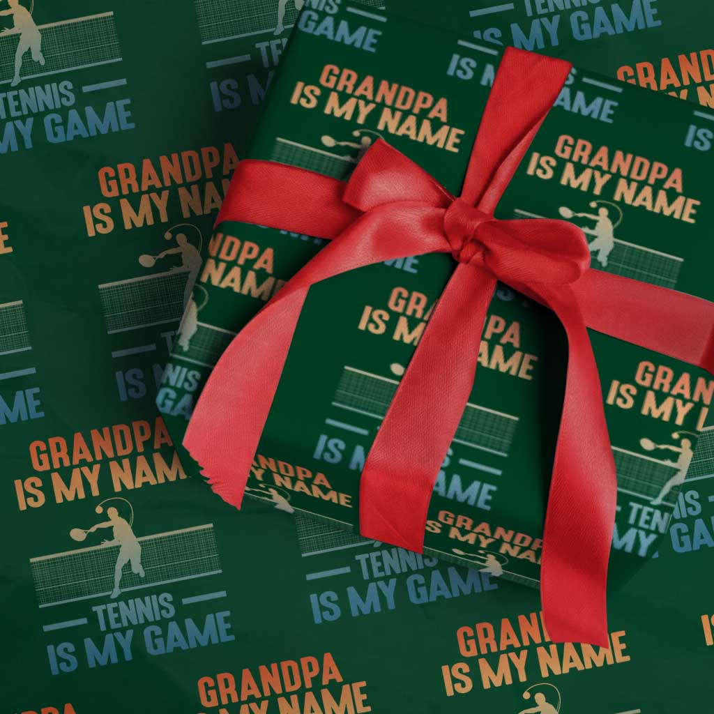 Funny Grandpa Tennis Quote Wrapping Paper Roll Tennis Is My Game - Wonder Print Shop