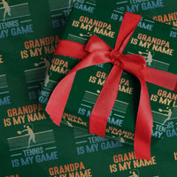 Funny Grandpa Tennis Quote Wrapping Paper Roll Tennis Is My Game - Wonder Print Shop