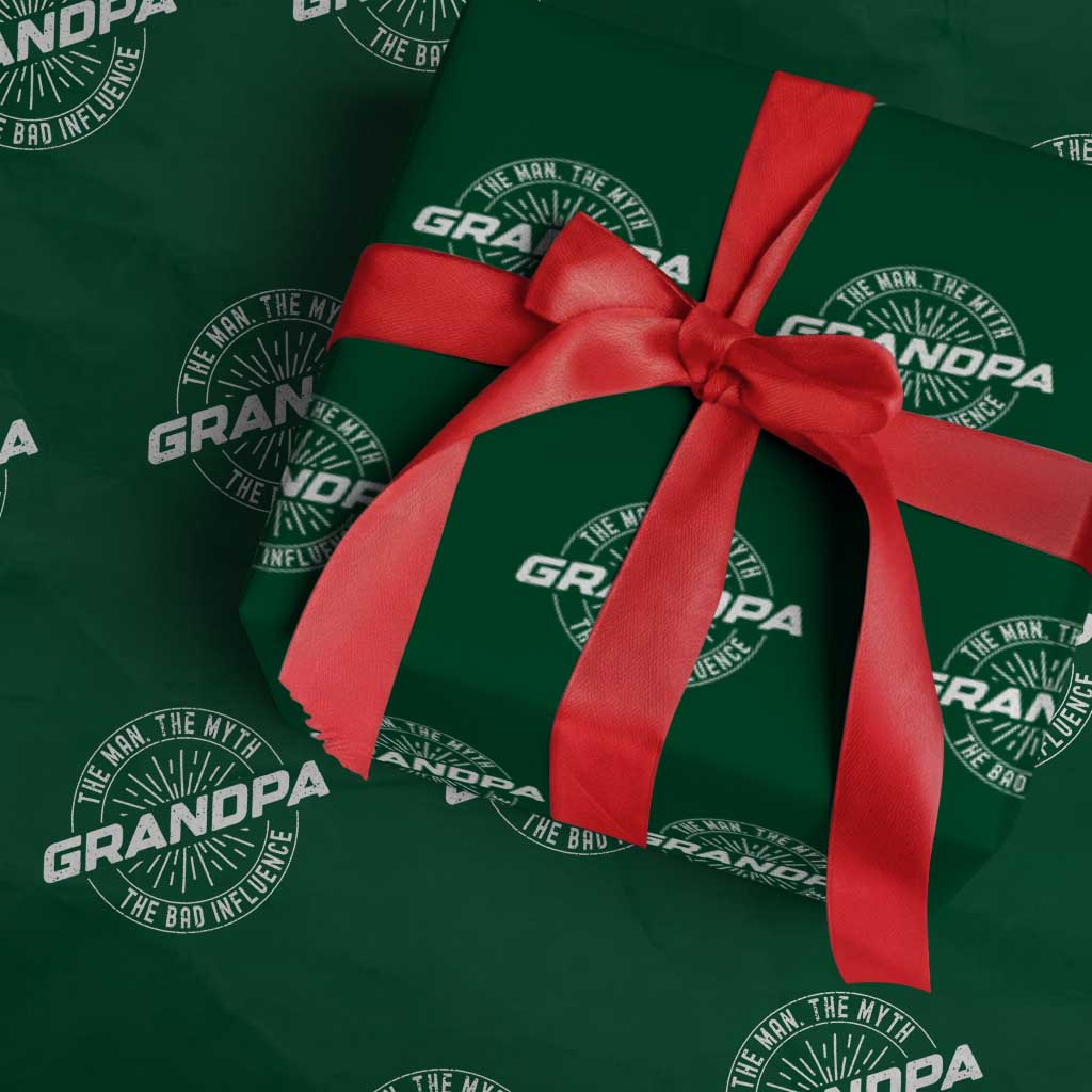 Funny Grandpa Wrapping Paper Roll Man Myth Bad Influence Funny Fathers Day - Wonder Print Shop