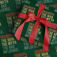 Funny Grandpa Wrapping Paper Roll Retro Man Myth Bad Influence Best Funny Fathers Day - Wonder Print Shop