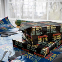 Funny Grandpa Wrapping Paper Roll Retro Man Myth Bad Influence Best Funny Fathers Day - Wonder Print Shop