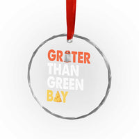 Funny Greater Than Green Bay Cheese Grate Crystal Glass Ornament