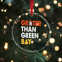 Funny Greater Than Green Bay Cheese Grate Crystal Glass Ornament