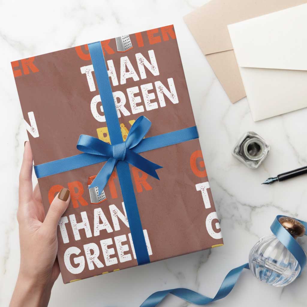 Funny Greater Than Green Bay Cheese Grate Wrapping Paper Roll