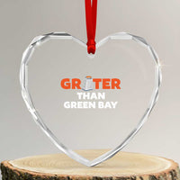 Funny Greater Than Green Bay Rivalry Heart Crystal Glass Ornament Cheese Grater - Wonder Print Shop