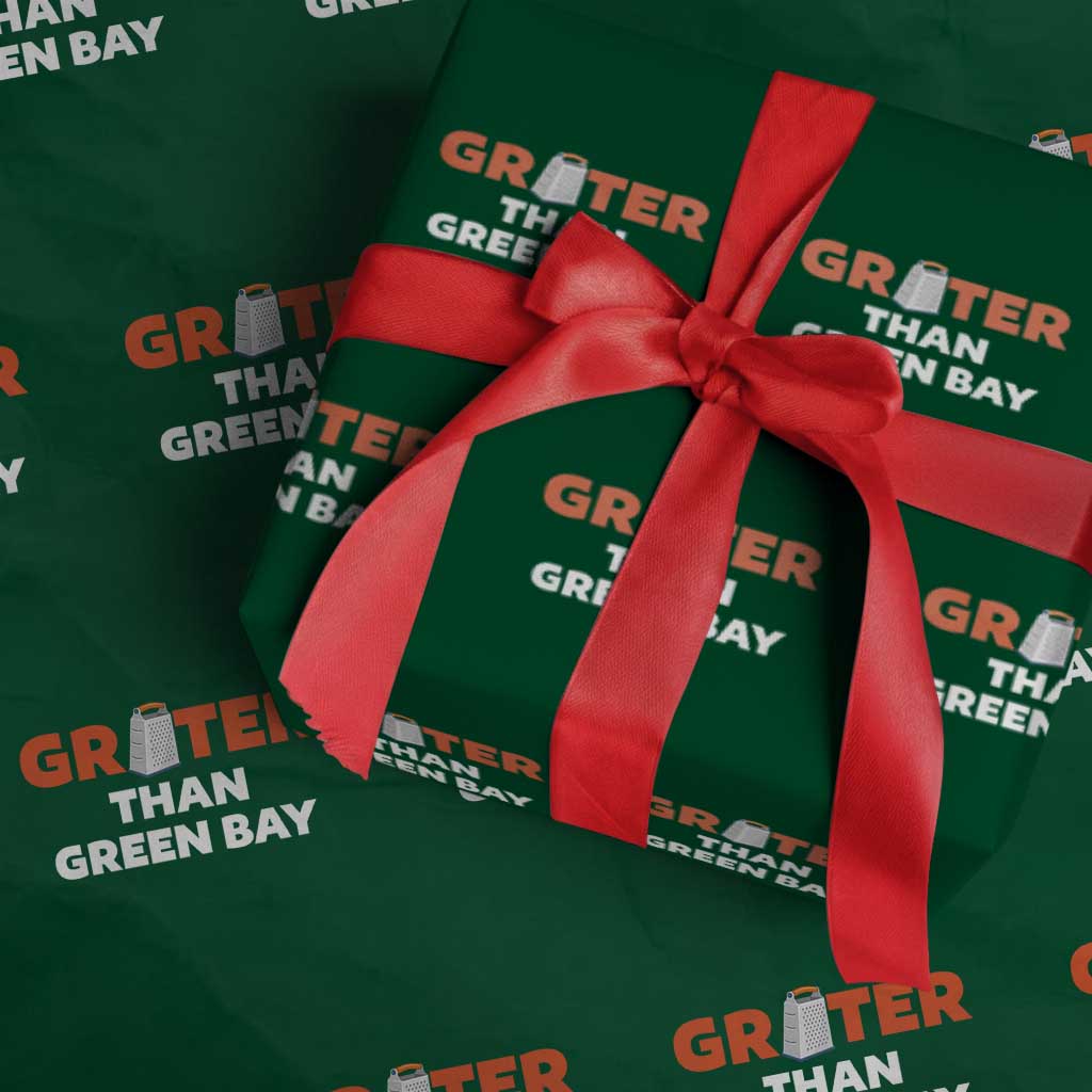 Funny Greater Than Green Bay Rivalry Wrapping Paper Roll Cheese Grater - Wonder Print Shop