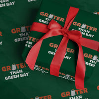 Funny Greater Than Green Bay Rivalry Wrapping Paper Roll Cheese Grater - Wonder Print Shop
