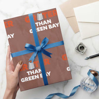 Funny Greater Than Green Bay Rivalry Wrapping Paper Roll Cheese Grater - Wonder Print Shop