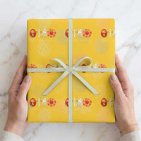 Funny Greek Orthodox Easter Day Wrapping Paper Roll Christ Is Risen Tsoureki Red Egg Sheep