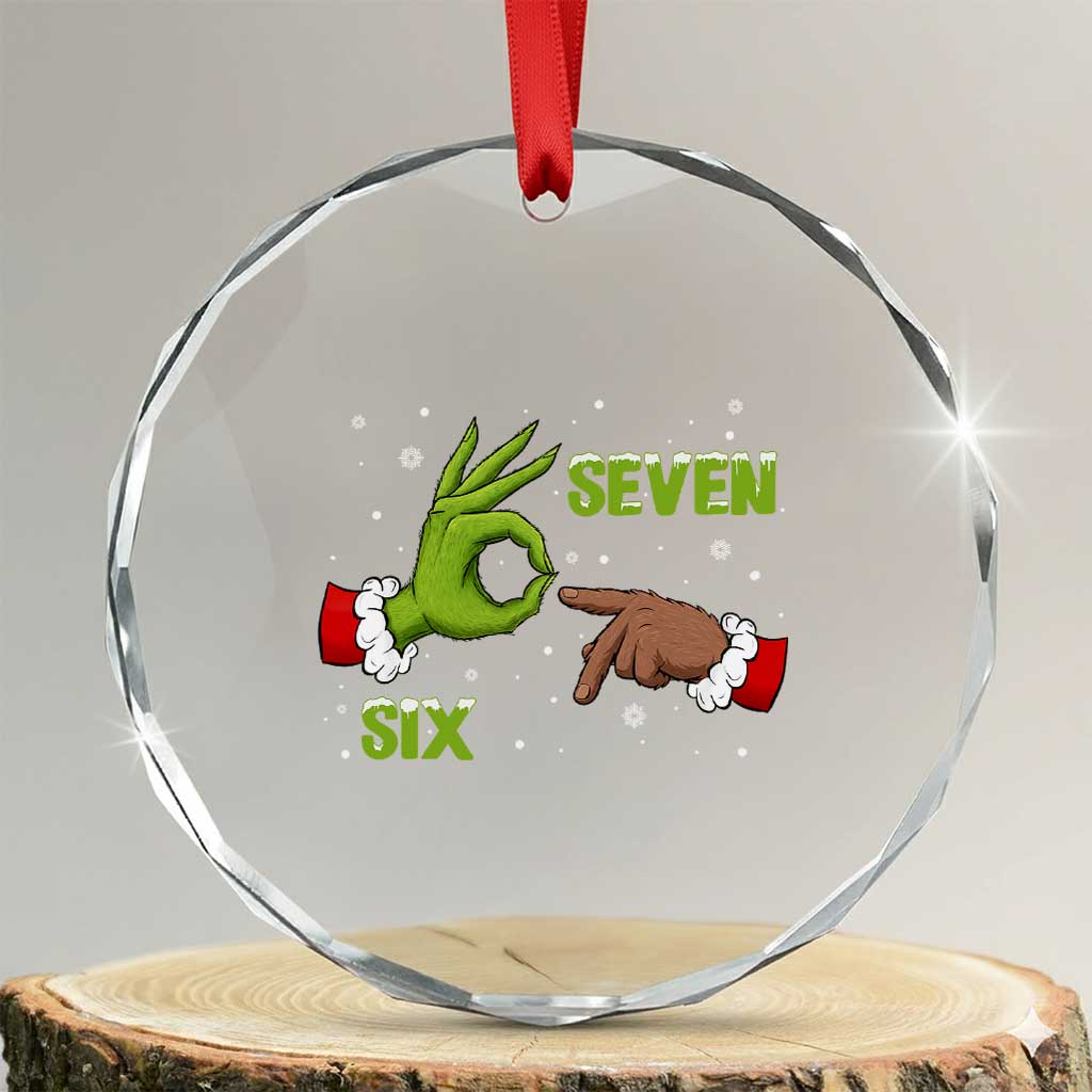 Funny Green And Bigfoot Six Seven Meme Crystal Glass Ornament Christmas Trend Gift - Wonder Print Shop