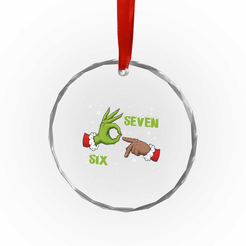 Funny Green And Bigfoot Six Seven Meme Crystal Glass Ornament Christmas Trend Gift - Wonder Print Shop