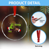 Funny Green And Bigfoot Six Seven Meme Crystal Glass Ornament Christmas Trend Gift - Wonder Print Shop