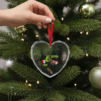 Funny Green And Bigfoot Six Seven Meme Heart Crystal Glass Ornament Christmas Trend Gift - Wonder Print Shop