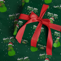 Funny Green Snowman Six Seven Meme Wrapping Paper Roll Christmas Gift For Gen Z - Wonder Print Shop