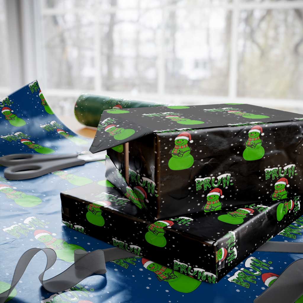 Funny Green Snowman Six Seven Meme Wrapping Paper Roll Christmas Gift For Gen Z - Wonder Print Shop