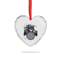 Funny Grim Reaper Cat Dart Player Heart Crystal Glass Ornament Gothic Dartist Gift - Wonder Print Shop