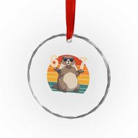 Funny Groundhog 67 Crystal Glass Ornament Six Seven Meme Retro Vintage Woodchuck Day - Wonder Print Shop