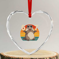 Funny Groundhog 67 Heart Crystal Glass Ornament Six Seven Meme Retro Vintage Woodchuck Day - Wonder Print Shop