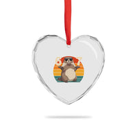 Funny Groundhog 67 Heart Crystal Glass Ornament Six Seven Meme Retro Vintage Woodchuck Day - Wonder Print Shop