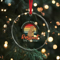 Funny Groundhog Day Crystal Glass Ornament Groundhog Meteorology Respect The Shadow Vintage Retro - Wonder Print Shop