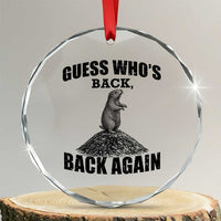 Funny Groundhog Day Crystal Glass Ornament Retro Guess Whos Back - Wonder Print Shop