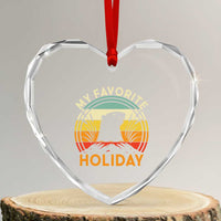 Funny Groundhog Day Heart Crystal Glass Ornament My Favorite Holiday Retro Vintage Woodchuck - Wonder Print Shop