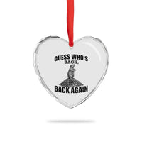 Funny Groundhog Day Heart Crystal Glass Ornament Retro Guess Whos Back - Wonder Print Shop