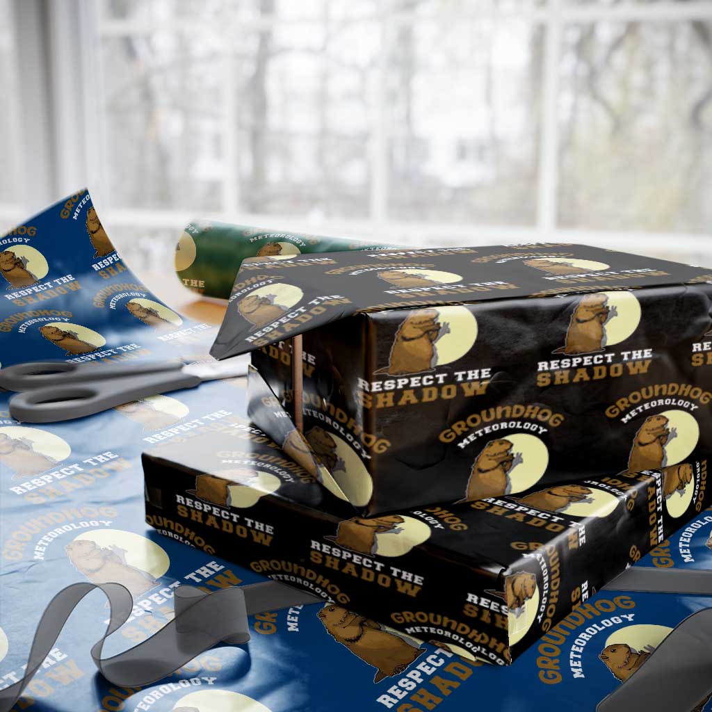 Funny Groundhog Day Wrapping Paper Roll Groundhog Meteorology Respect The Shadow - Wonder Print Shop