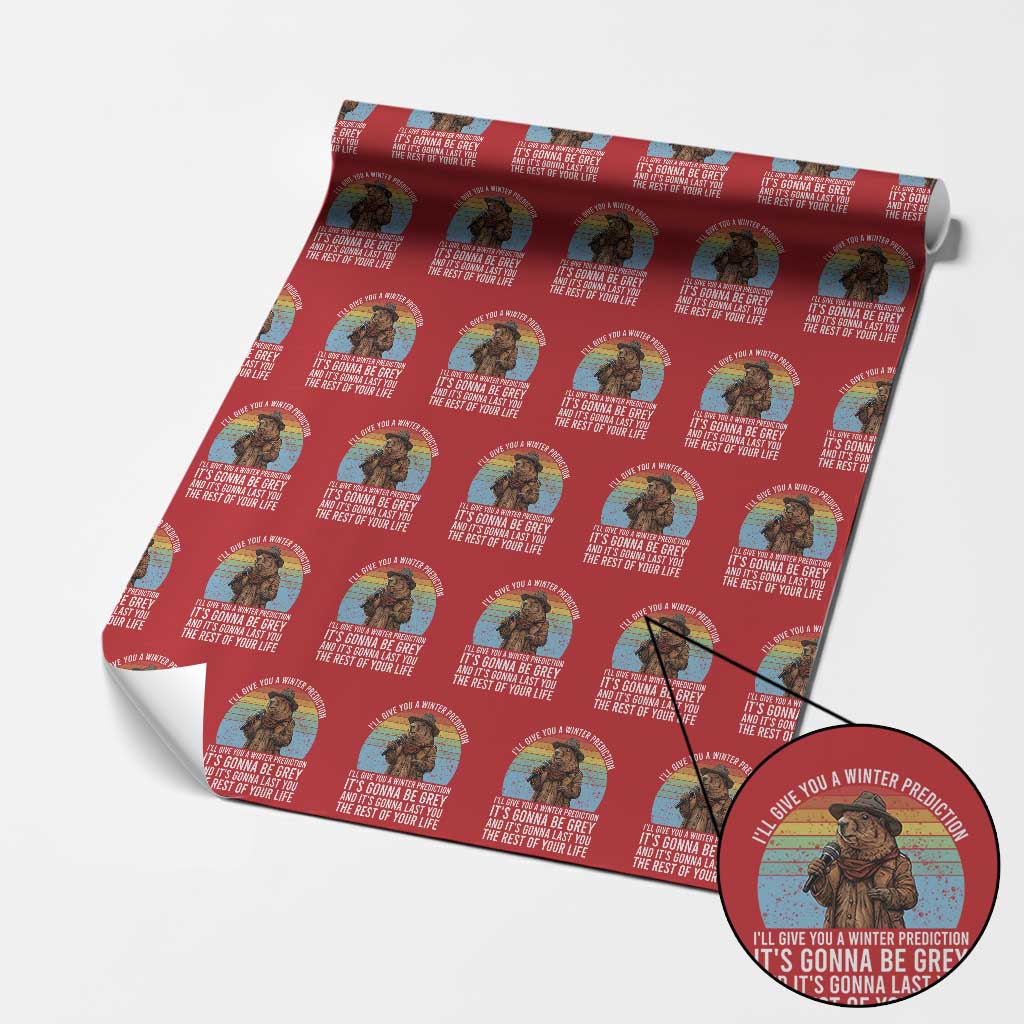 Funny Groundhog Day Wrapping Paper Roll I Will Give You A Winter Prediction Woodchuck Movie