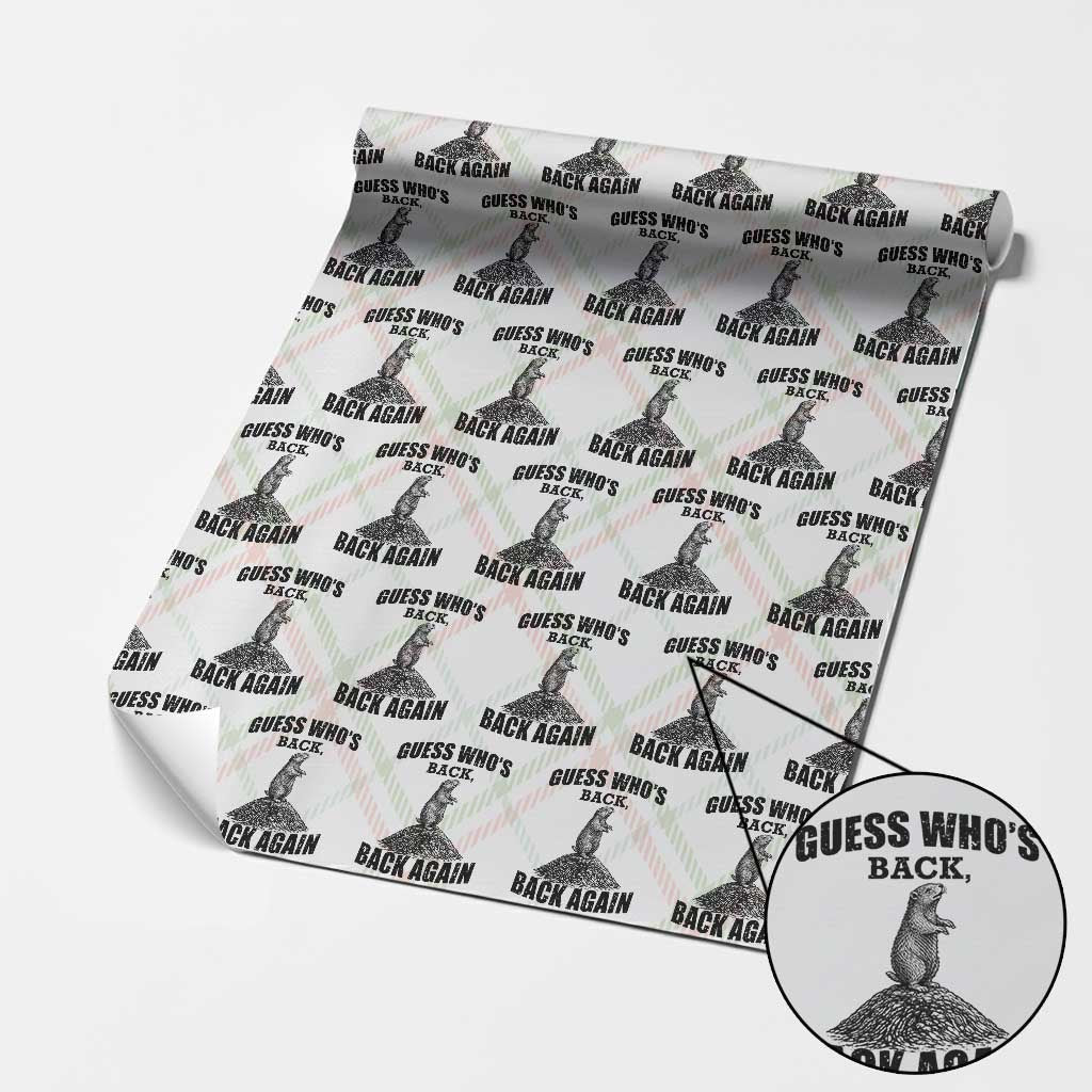 Funny Groundhog Day Wrapping Paper Roll Retro Guess Whos Back - Wonder Print Shop