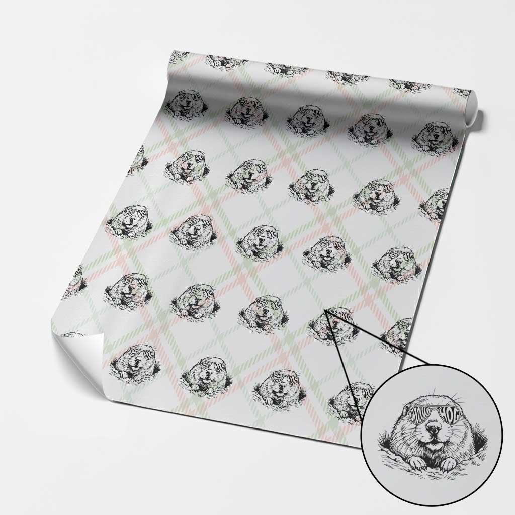 Funny Groundhog Face Woodchuck Sunglassess Wrapping Paper Roll - Wonder Print Shop