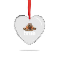 Funny Groundhog Heart Crystal Glass Ornament Ground Hog Meme Lover Bruh Groundhog Day - Wonder Print Shop