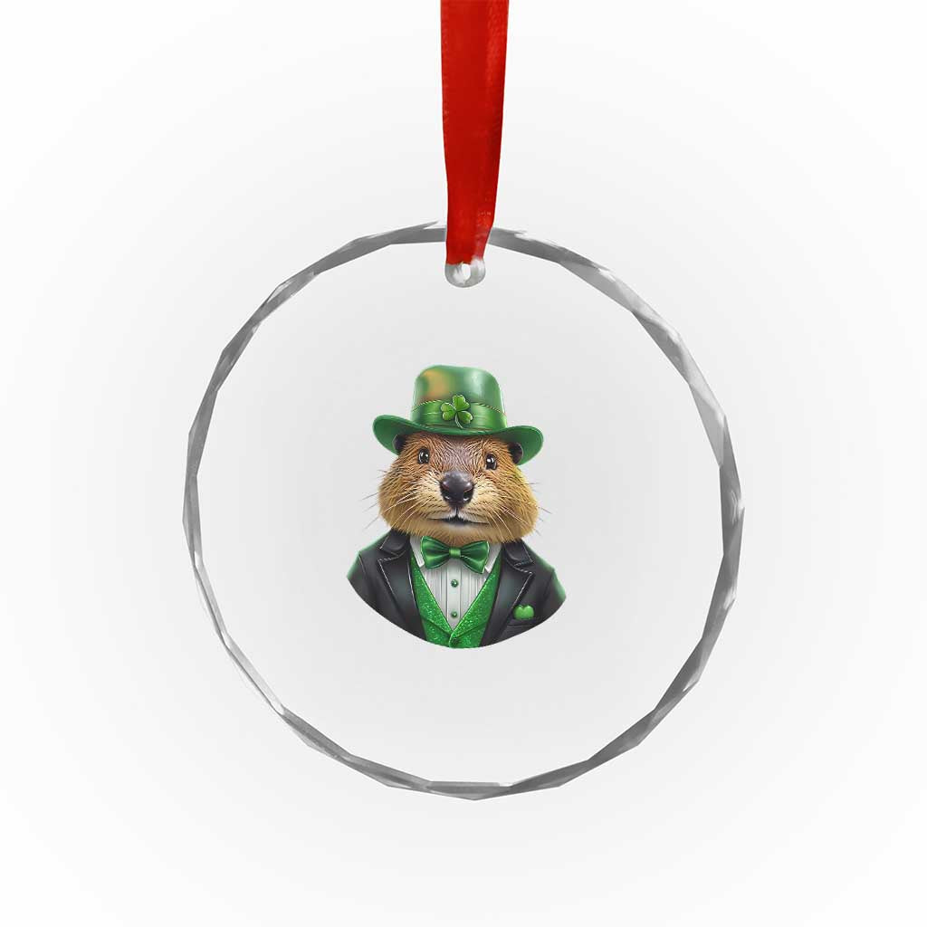 Funny Groundhog Leprechaun Crystal Glass Ornament Woodchuck Happy St Patrick's Day TS02