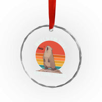 Funny Groundhog Meme Crystal Glass Ornament What If I Am Just Not Feral Enough - Wonder Print Shop