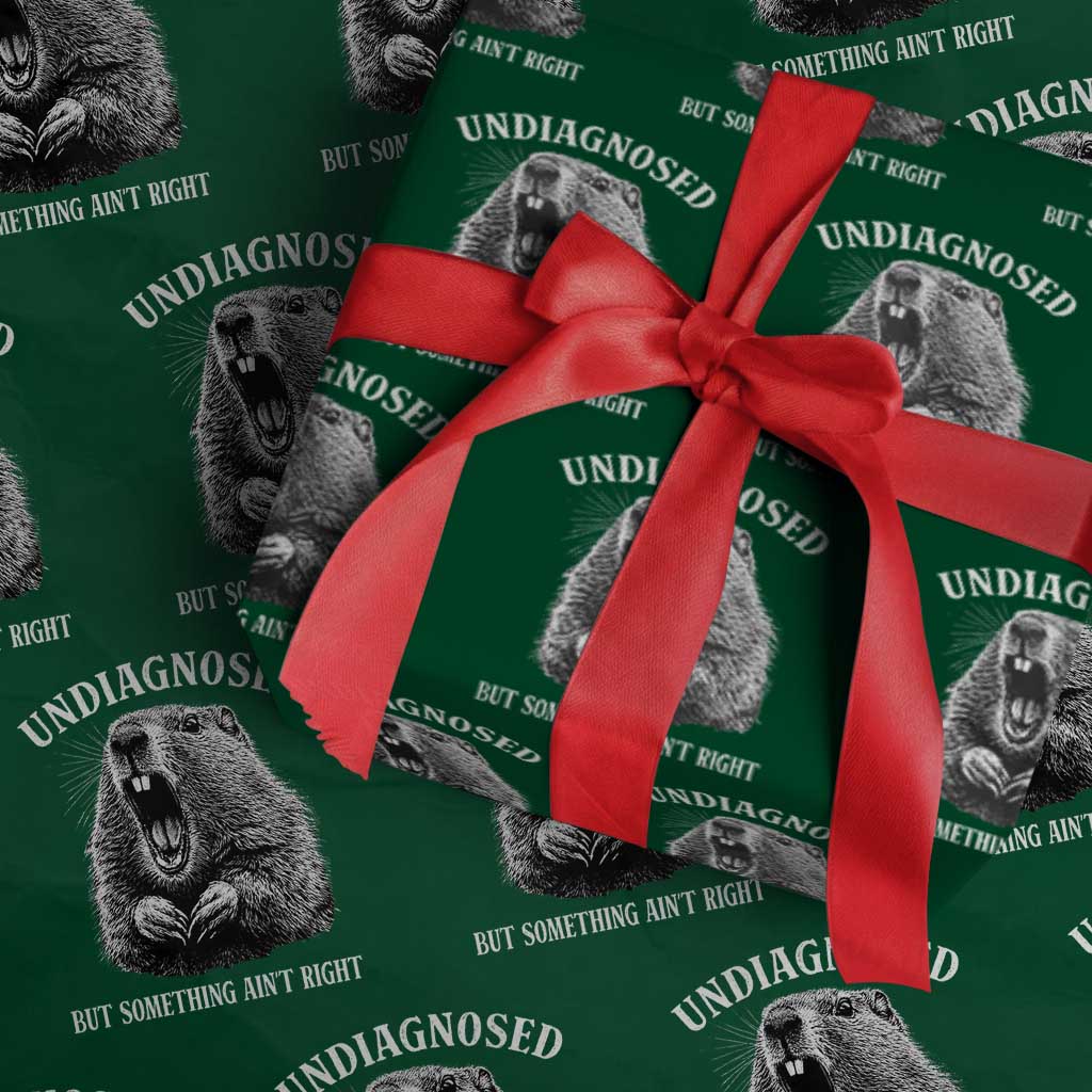 Funny Groundhog Meme Undiagnosed But Something Aint Right Wrapping Paper Roll - Wonder Print Shop