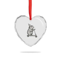 Funny Groundhog Off To Cause A Kerfuffle Heart Crystal Glass Ornament - Wonder Print Shop
