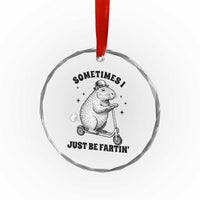 Funny Groundhog Scooter Crystal Glass Ornament Sometimes I Just Be Fartin - Wonder Print Shop