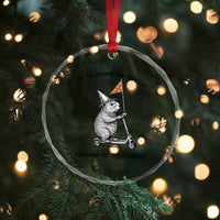 Funny Groundhog Scooter Meme Crystal Glass Ornament Off To Causually Disrupt System Of Oppression - Wonder Print Shop