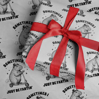 Funny Groundhog Scooter Wrapping Paper Roll Sometimes I Just Be Fartin - Wonder Print Shop