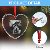Funny Groundhog Selfie With Alien UFOs Weird Ground Hog Day Heart Crystal Glass Ornament - Wonder Print Shop