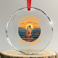 Funny Groundhog Whisperer Crystal Glass Ornament Screaming Woodchuck Mountain Forest