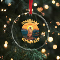 Funny Groundhog Whisperer Crystal Glass Ornament Screaming Woodchuck Mountain Forest