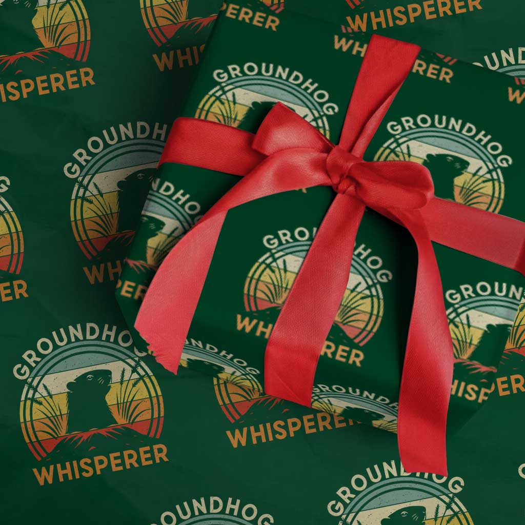 Funny Groundhog Whisperer Wrapping Paper Roll Retro Vintage Woodchuck Lover - Wonder Print Shop