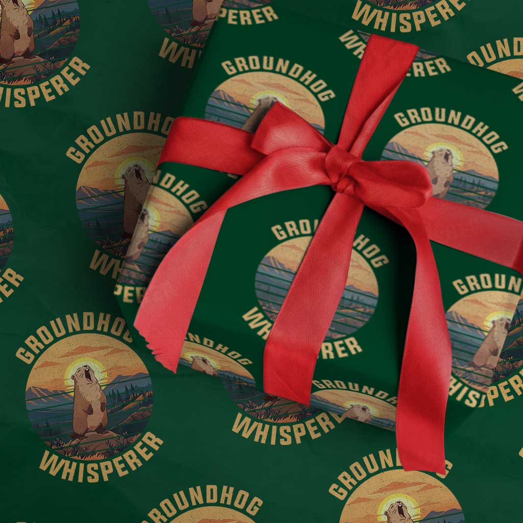 Funny Groundhog Whisperer Wrapping Paper Roll Screaming Woodchuck Mountain Forest