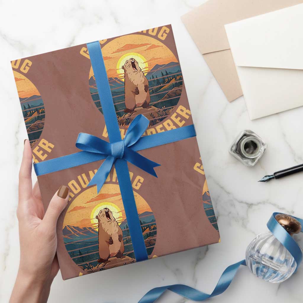 Funny Groundhog Whisperer Wrapping Paper Roll Screaming Woodchuck Mountain Forest