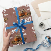 Funny Groundhog Wrapping Paper Roll Grounded For Life Ground Hog Day - Wonder Print Shop