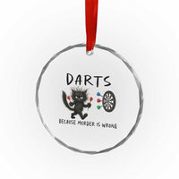 Funny Grumpy Cat Dart Player Crystal Glass Ornament Because Murder Is Wrong Pub Game Gift - Wonder Print Shop