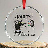 Funny Grumpy Cat Darts Crystal Glass Ornament Because Murder Is Wrong - Wonder Print Shop