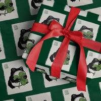 Funny Grumpy Frog Japanese St Patricks Day Wrapping Paper Roll
