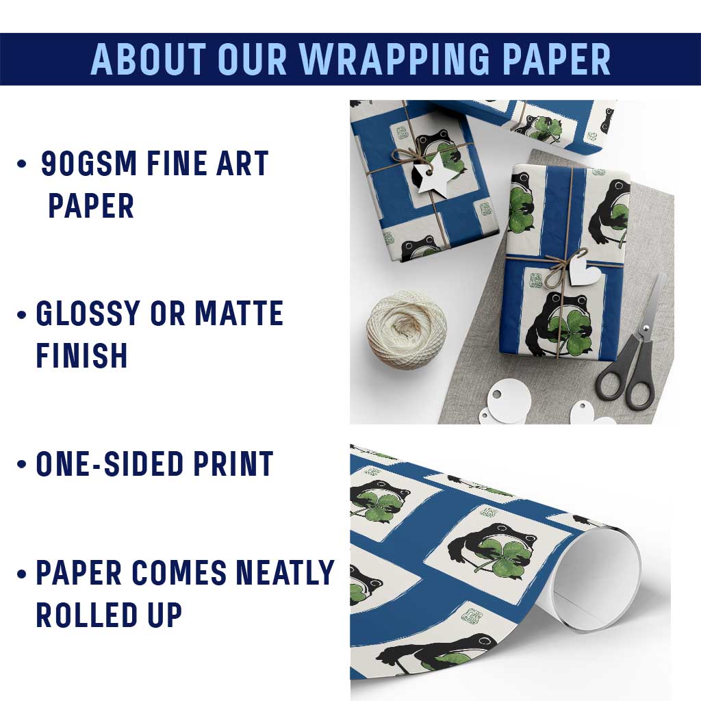 Funny Grumpy Frog Japanese St Patricks Day Wrapping Paper Roll
